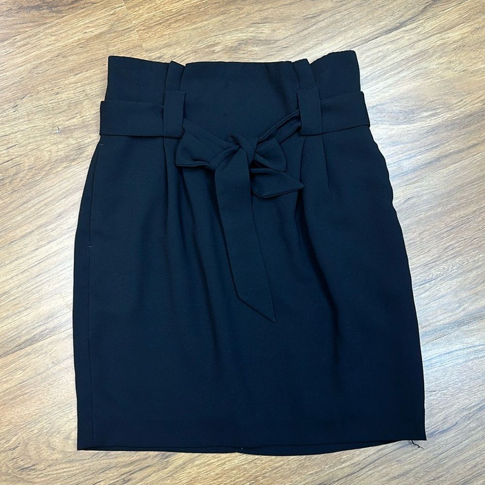 Express Women's Tie Knot High Waist Zipper Mini Skirt with Belt Sz 2